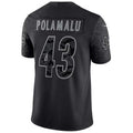 #43 Troy Polamalu Player P.Steelers Black RFLCTV Limited Football Jerseys