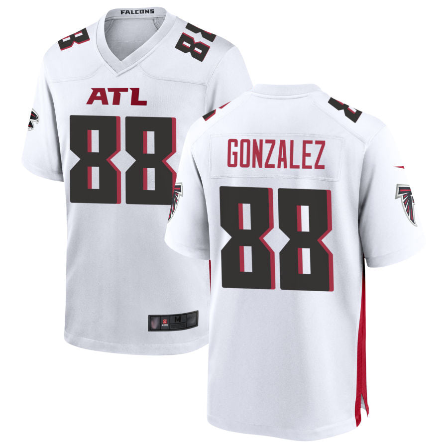 A.Falcons #88 Tony Gonzalez Player White Home Game Football Jerseys