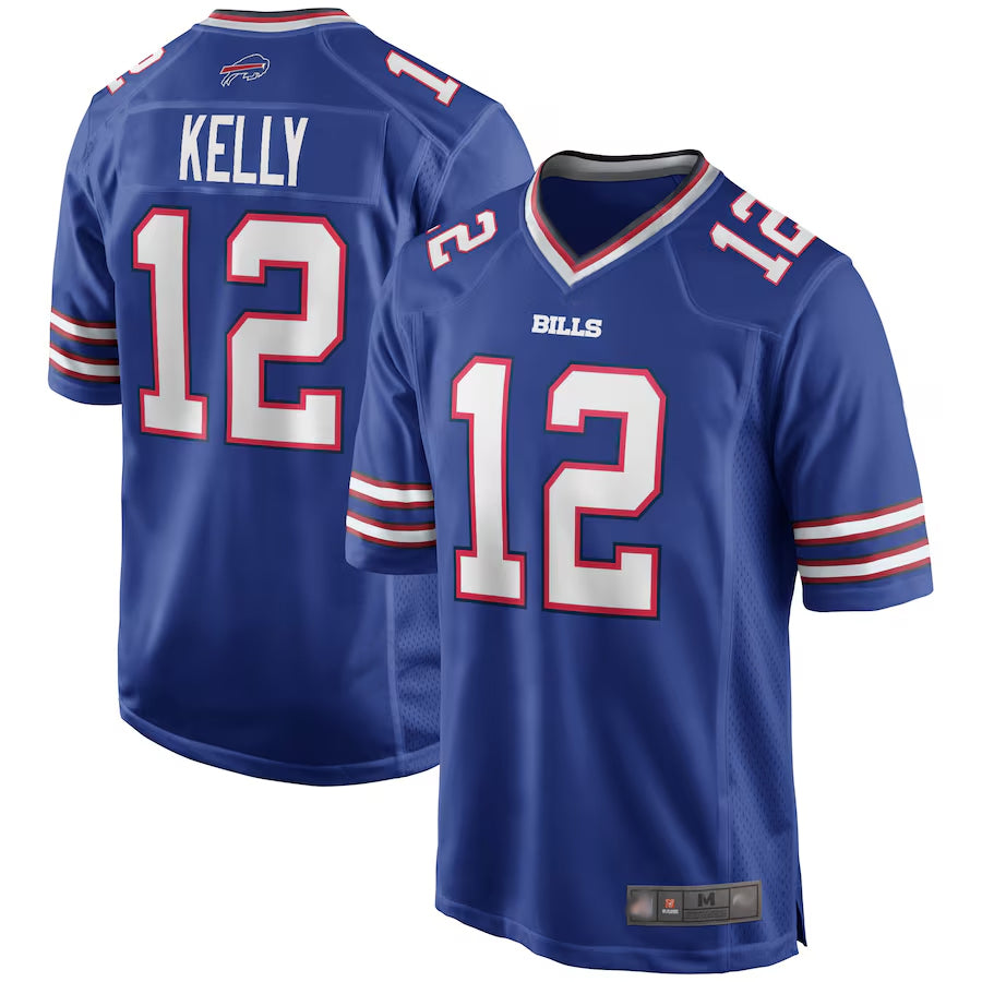 B.Bills #12 Jim Kelly Player Royal Game Replica Football Jerseys