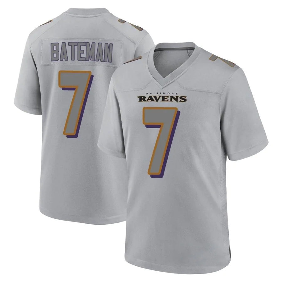 B.Ravens #7 Rashod Bateman Player Color Rush Vapor Untouchable Gray Football Jerseys