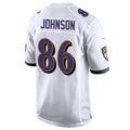 B.Ravens #86 Cornelius Johnson Player White Home Game Football Jerseys