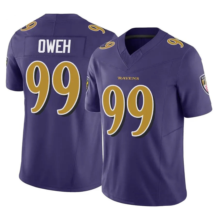 B.Ravens #99 Odafe Oweh Player Purple Vapor F.U.S.E. Limited Football Jerseys