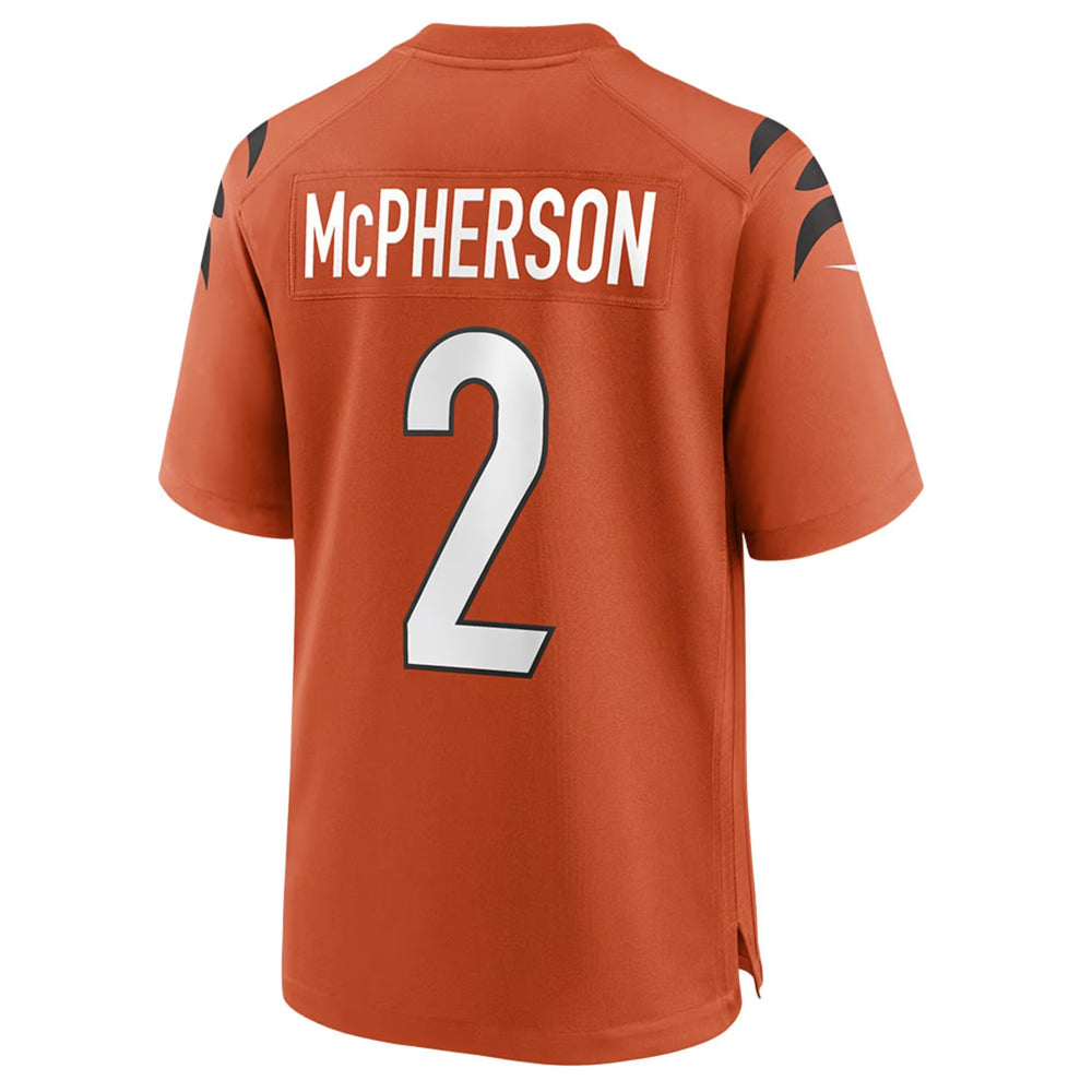 C.Bengals #2 Evan McPherson Player Orange Home Game Football Jerseys