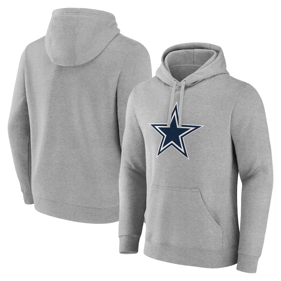 D.Cowboys Fanatics Gray Pullover Hoodie Game Football Jerseys