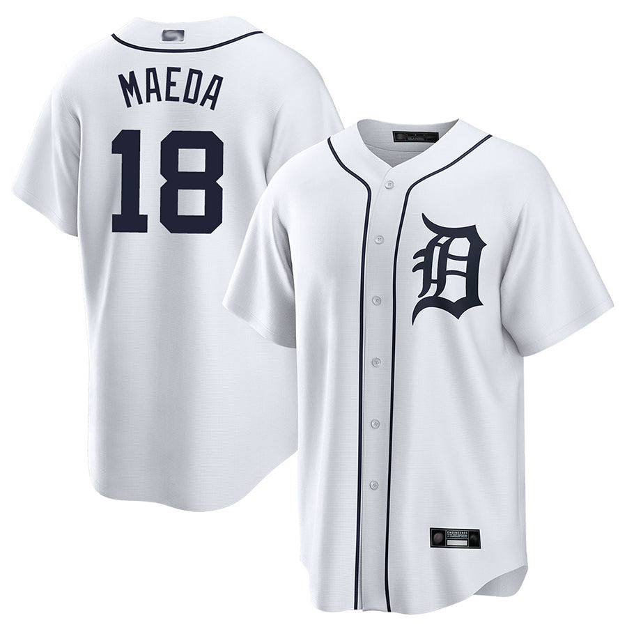 D.Tigers #18 Kenta Maeda Player Geay Road Home Replica Baseball Jerseys