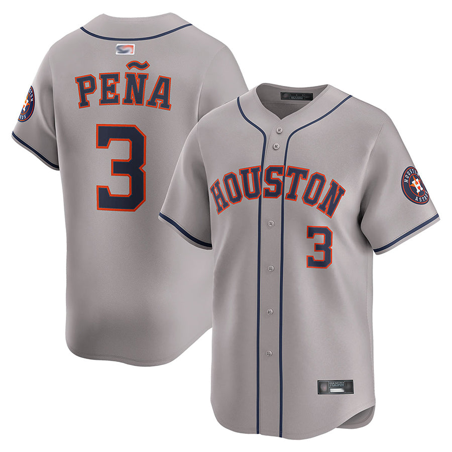 H.Astros #3 Jeremy Pena Player Gray Road Limited Baseball Jerseys