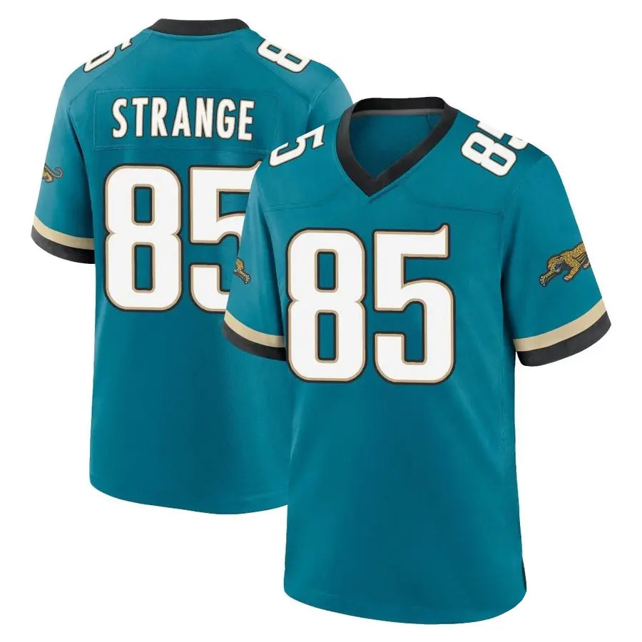 J.Jaguars #85 Brenton Strange Player Teal Prowler Throwback Game Football Jerseys