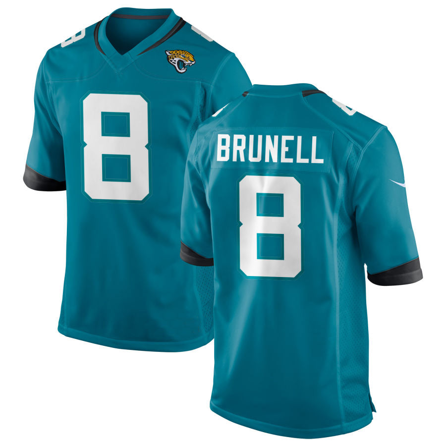 J.Jaguars #8 Mark Brunell Player Teal Home Game Football Jerseys