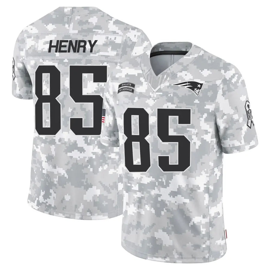 NE.Patriots #85 Hunter Henry Player Arctic Camo Salute to Service Limited Foothball Jerseys