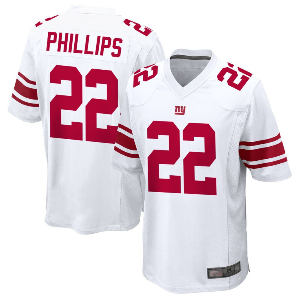 NY.Giants #22 Dru Phillips Player White Homw Game Football Jerseys