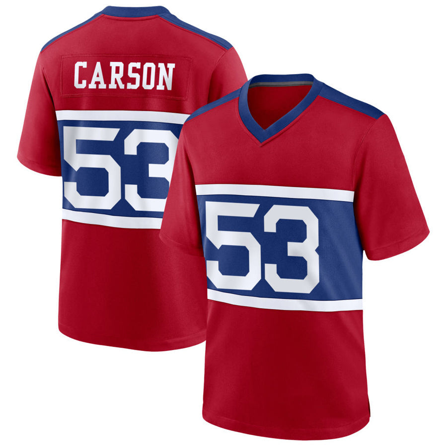 NY.Giants #53 Harry Carson Player Red Home Game Football Jerseys