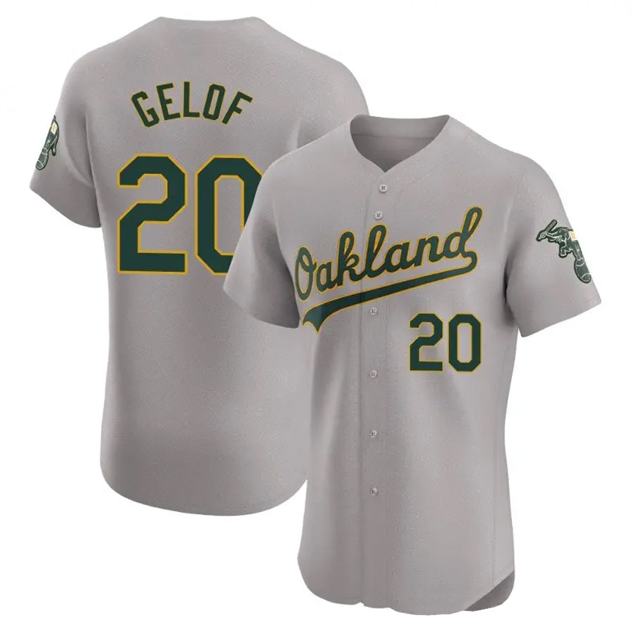 Athletics #20 Zack Gelof Player Gray Limited Home Baseball Jerseys