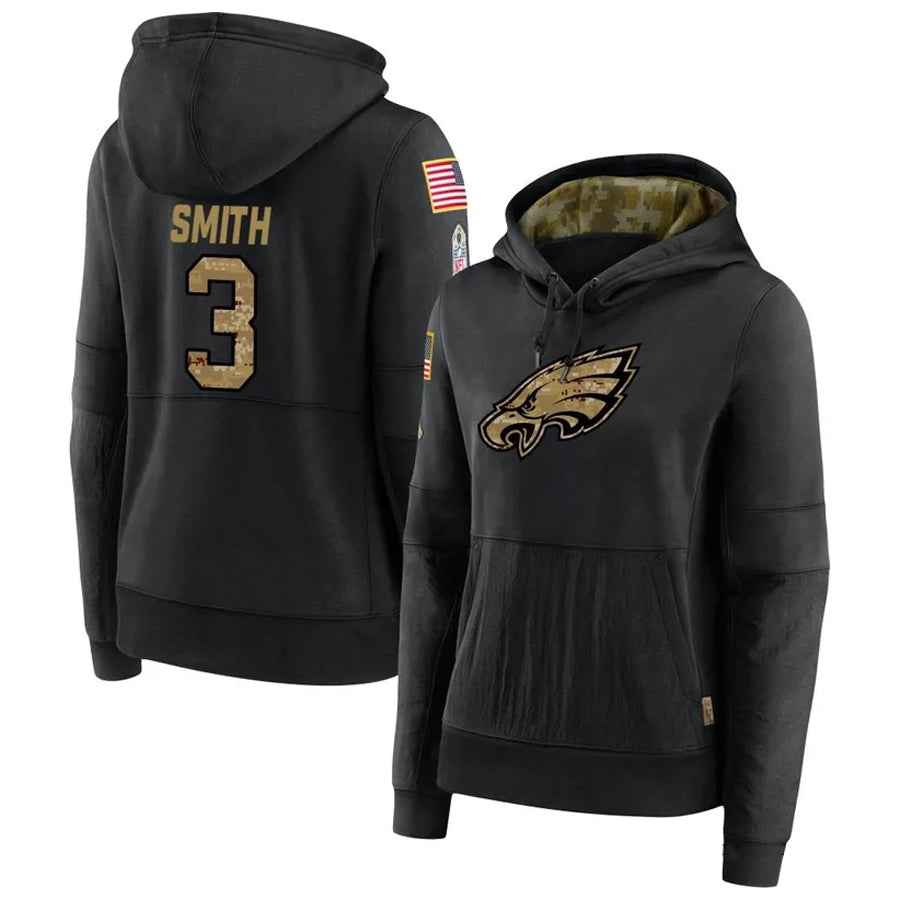 P.Eagles #3 Nolan Smith Jr. Player Black Salute To Service Football Jerseys