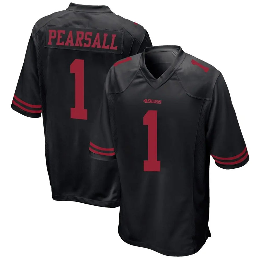 SF.49ers #1 Ricky Pearsall Player Black Game Football Jerseys