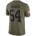 #54 Fred Warner Player SF.49ers Olive Salute To Service Limited Football Jerseys