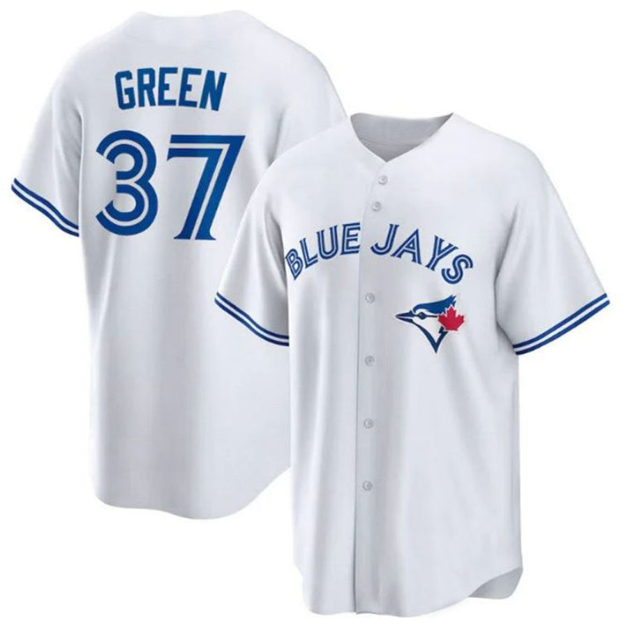T.Blue Jays #37 Chad Green Player Home Replica White Baseball Jerseys