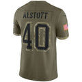 #40 Mike Alstott Player TB.Buccaneers Olive Salute To Service Limited Football Jerseys