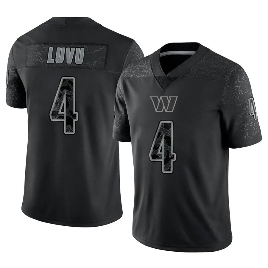 W.Commanders #4 Frankie Luvu Player Black RFLCTV Limited Football Jerseys