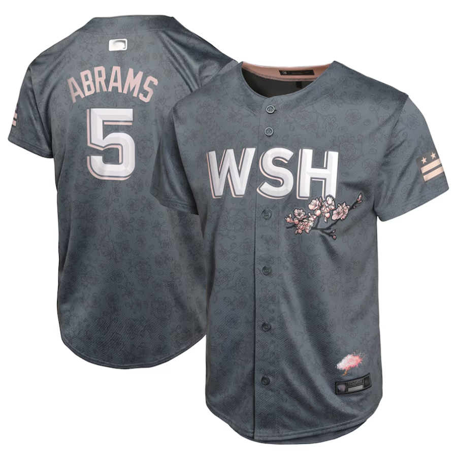 W.Nationals #5 C.J. Abrams Player Charcoal City Connect Limited Baseball  Jerseys
