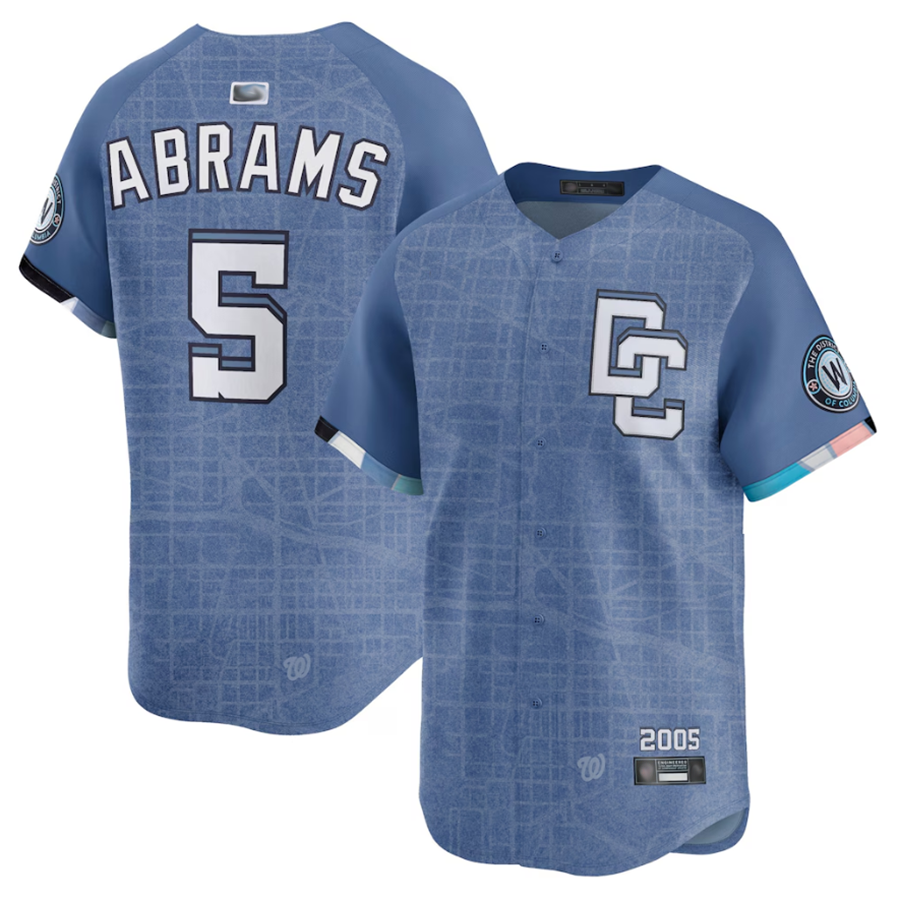 W.Nationals #5 CJ Abrams Player City Connect Limited Blue Baseball Jerseys